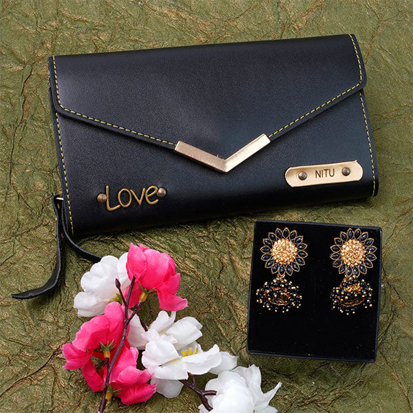 Personalized Clutch & Earrings Combo