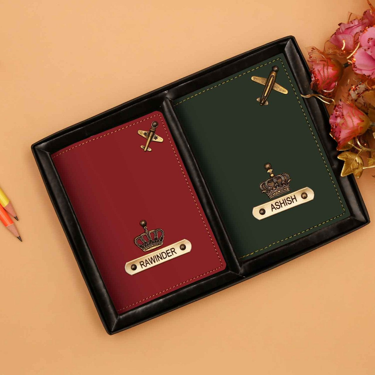 Personalized Leather Passport Covers For Couple