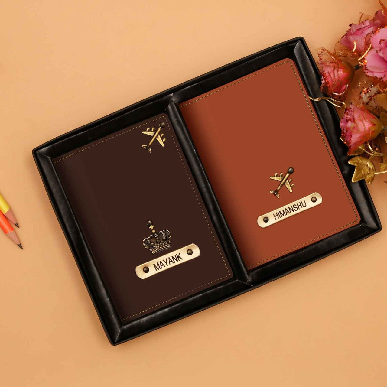Personalized Leather Passport Covers For Couple
