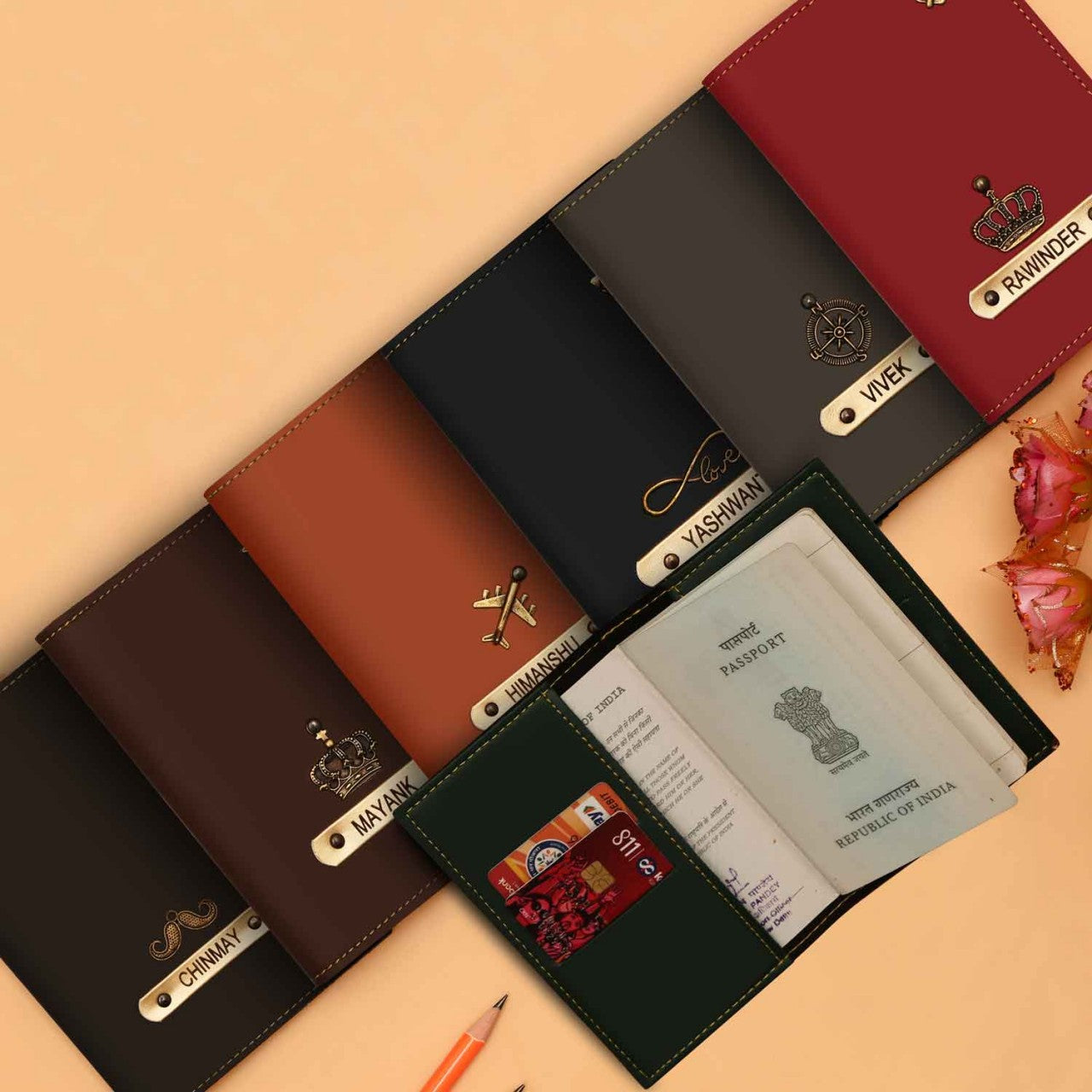 Personalized Leather Passport Covers For Couple