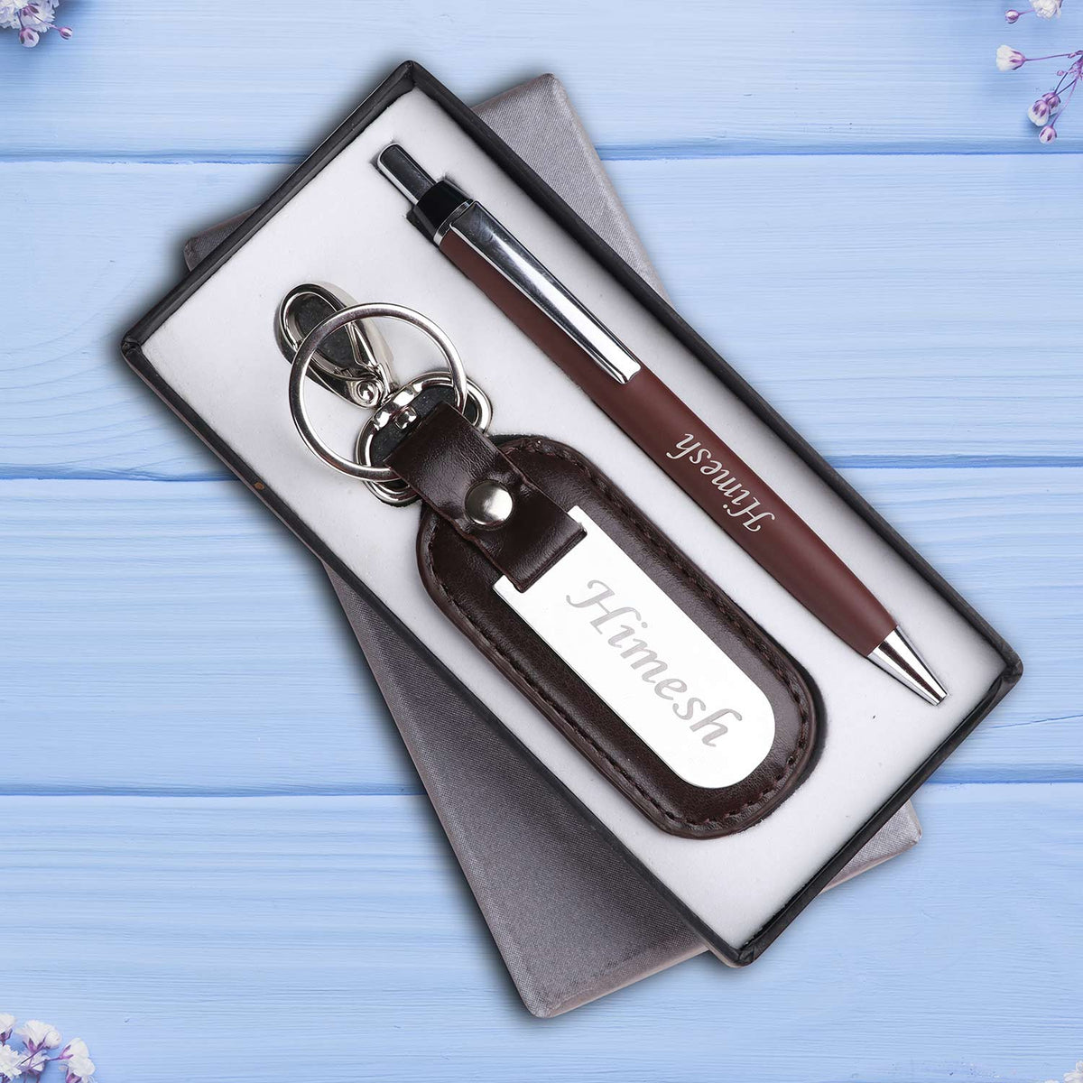 Keyring Pen Personalized Pen & Keychain Gift Set