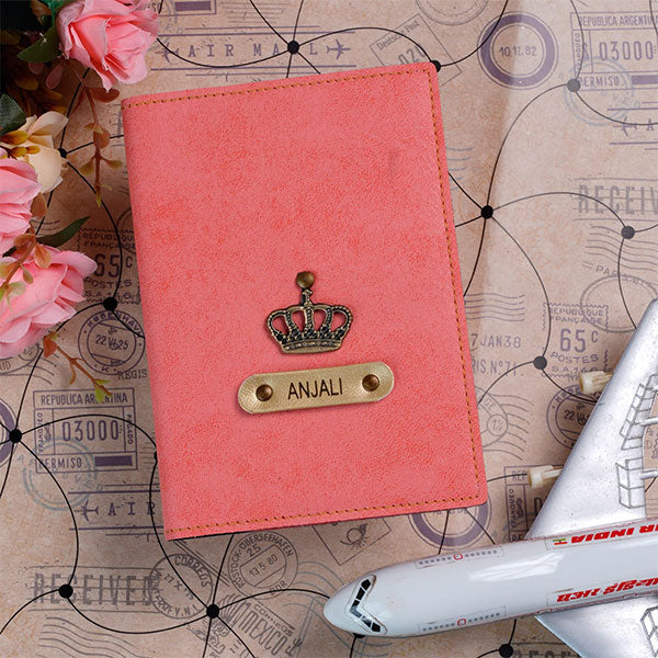 Customized Pink Passport Cover With Name & Charm