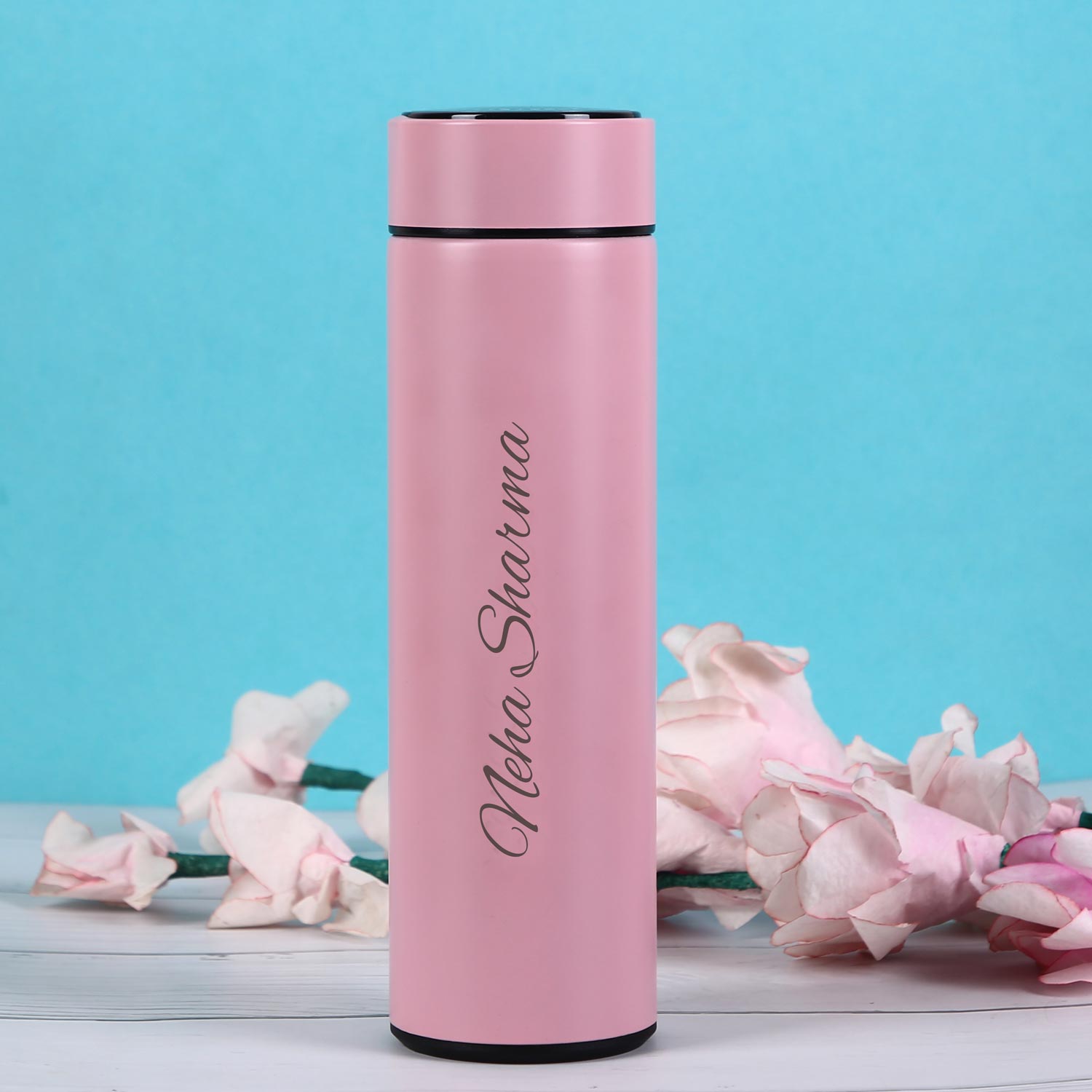 Personalized Pink Smart Temperature Water Bottle