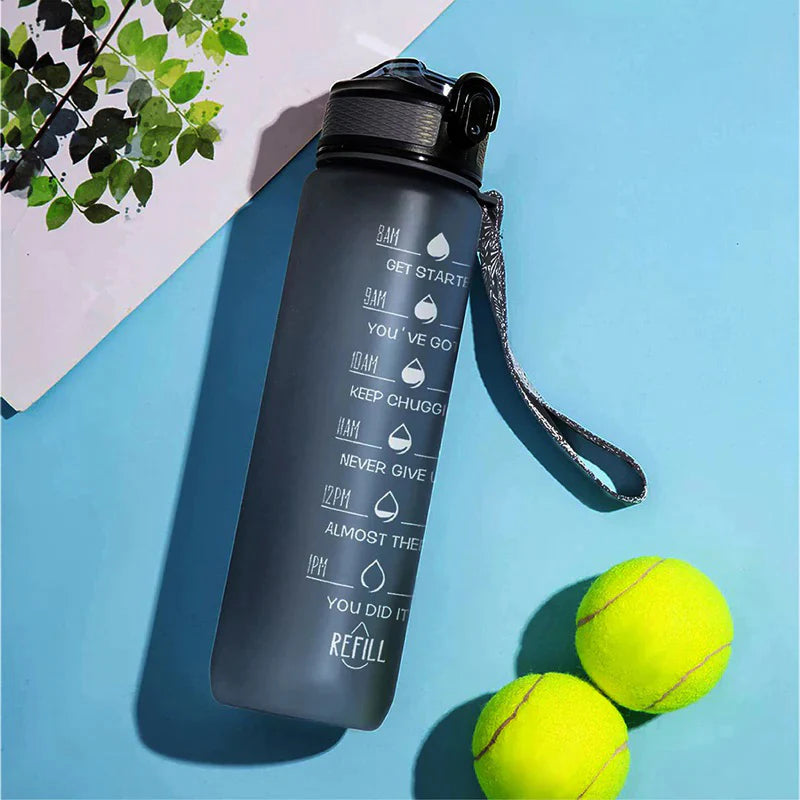 Motivational Sipper Water Bottle With Time Marker