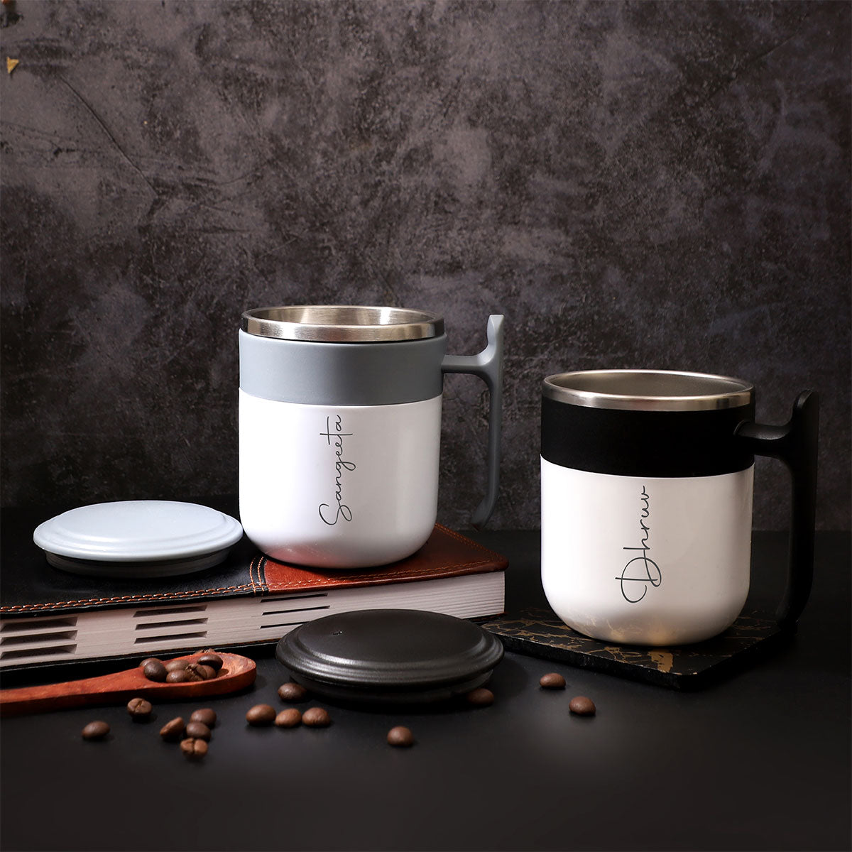 Thermal Stainless Steel Coffee Mug (Pack Of 2)