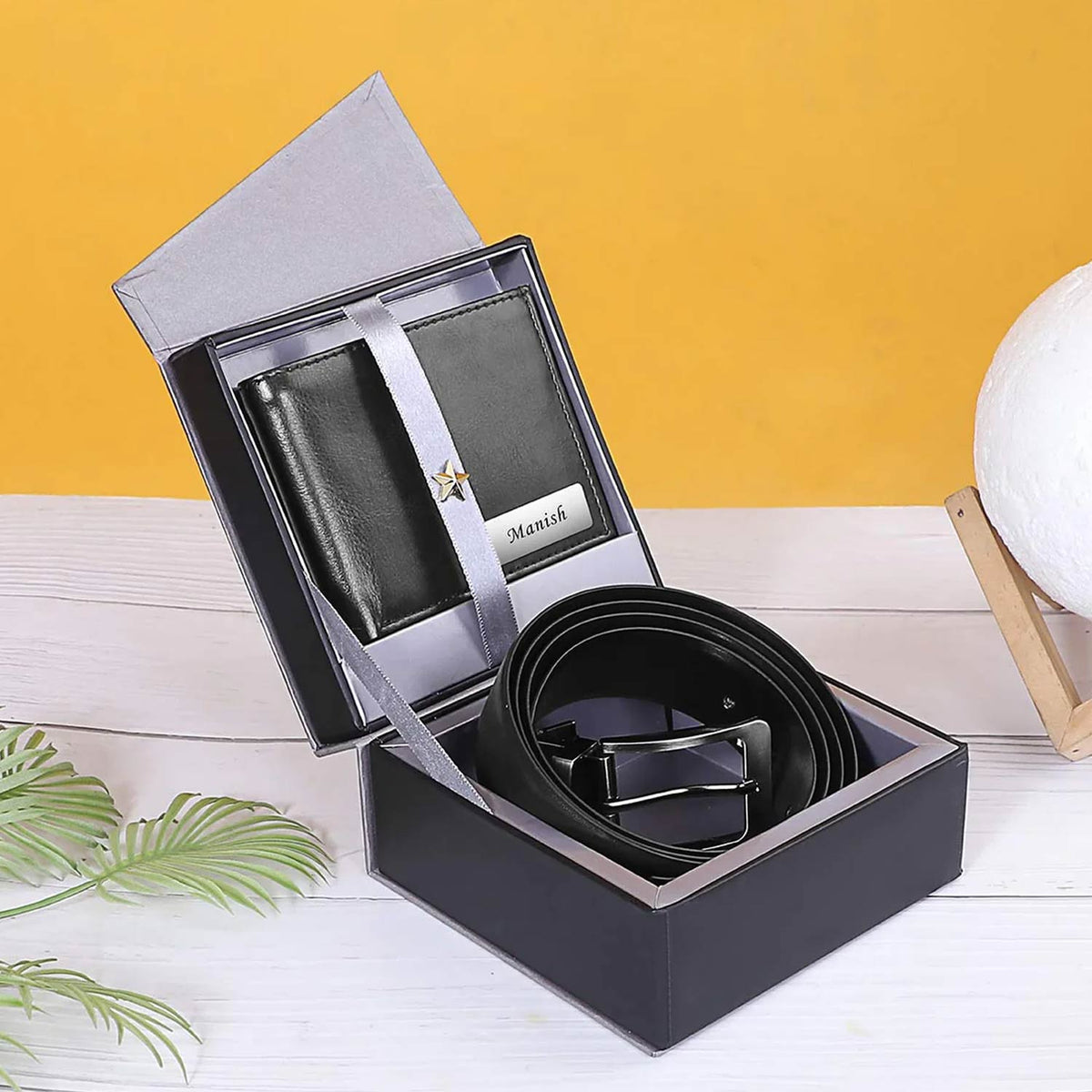 Custom Wallet Set Personalized Men's Wallet & Belt Gift Set
