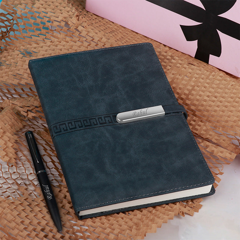 Personalized Textured Diary & Pen Gift Set