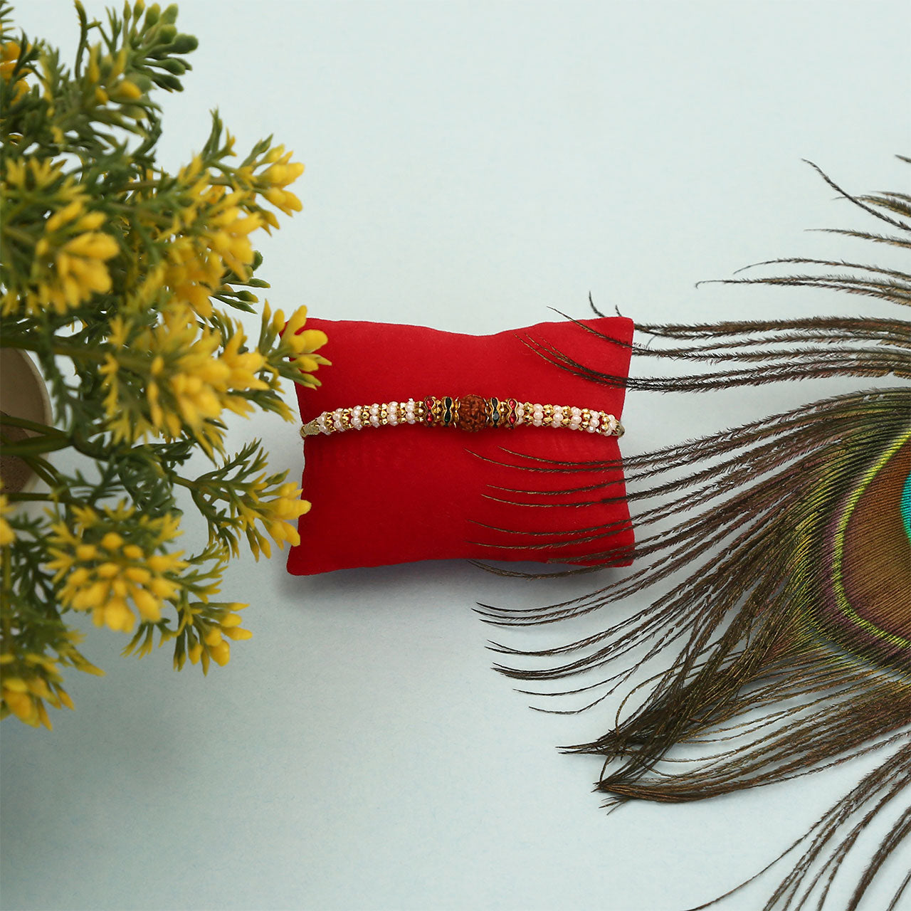 Rudraksh With Pearls Rakhi Combo