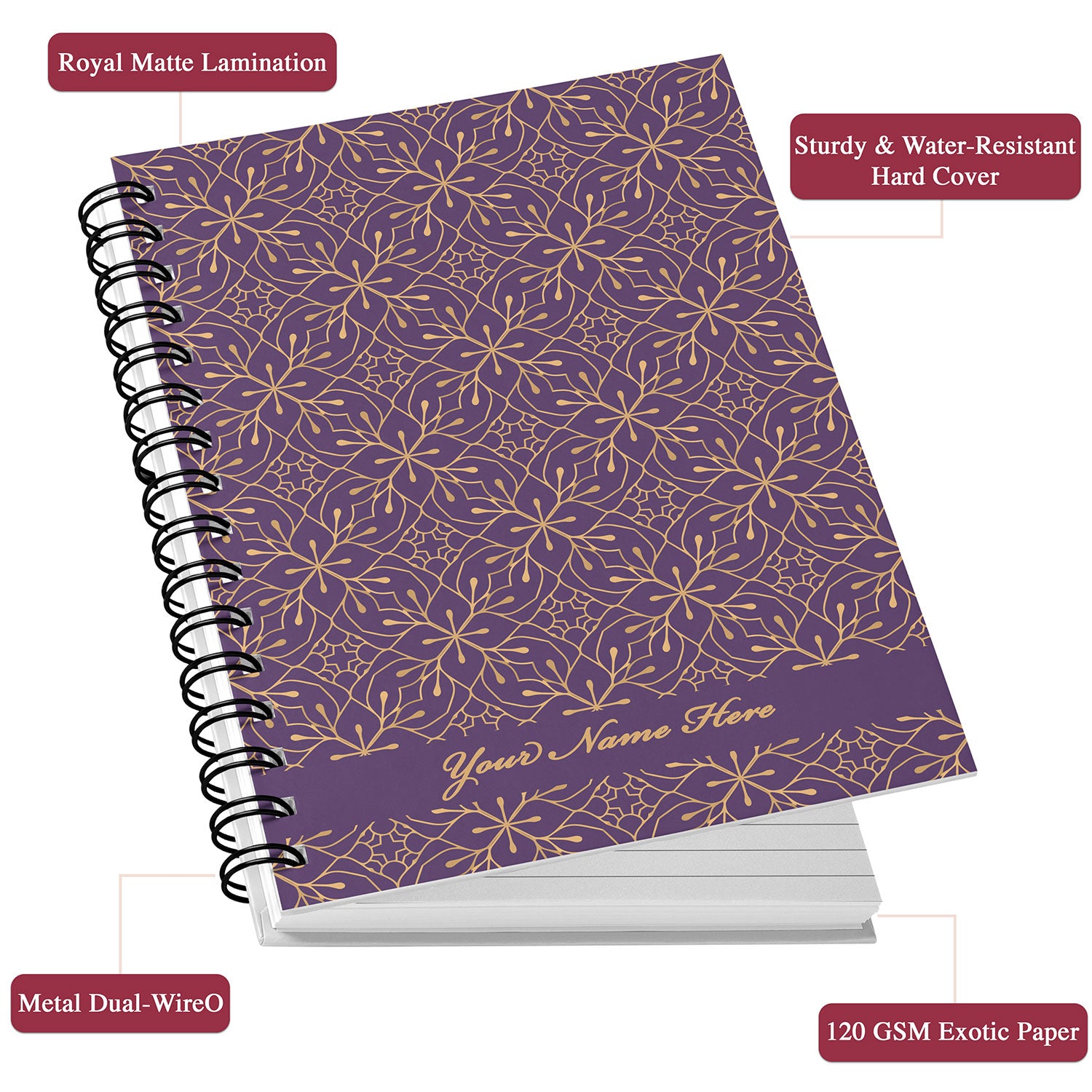 Personalized Gold Art Notebook (Hard Cover)