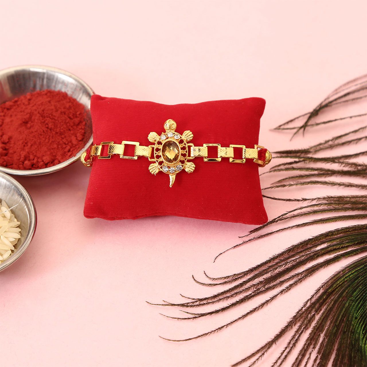 Good Luck Golden Rakhi Combo