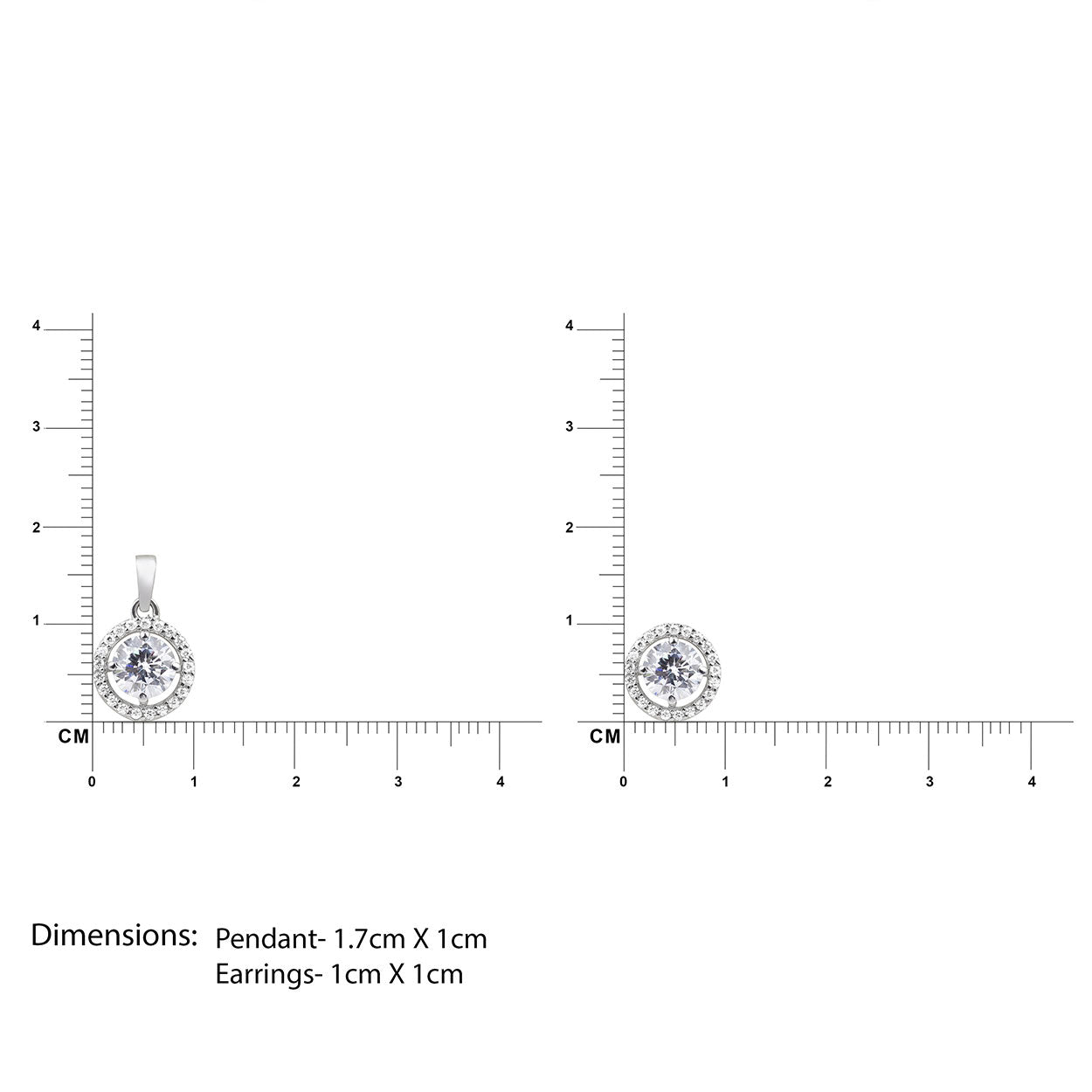 Mary Silver Classic Halo Pendant Set