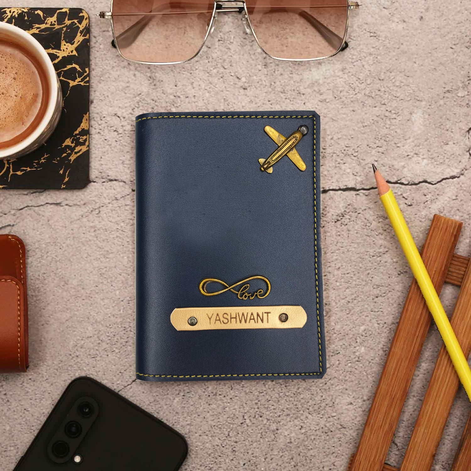 Personalized Leather Passport Cover