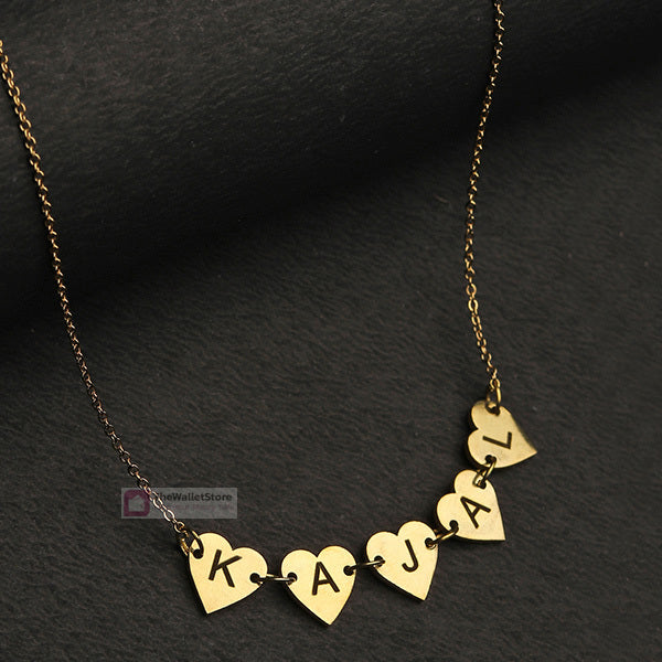 Alphabet Name Necklace On Heart